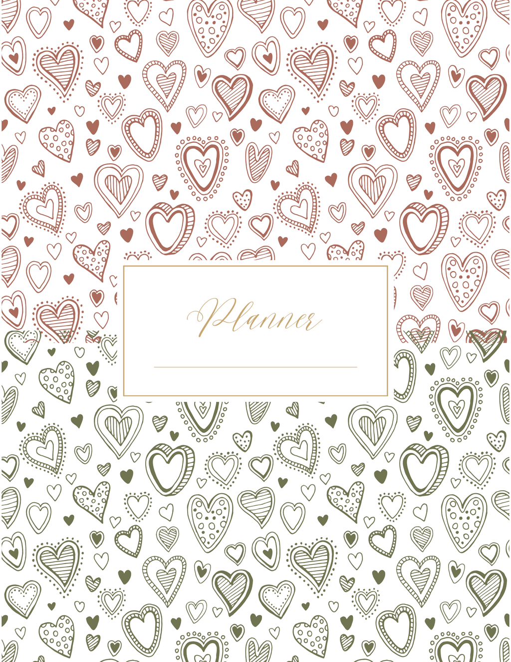 Doodle Hearts Printable Planner PDF - Fun & Cute Daily Planning Pages | Instant Download