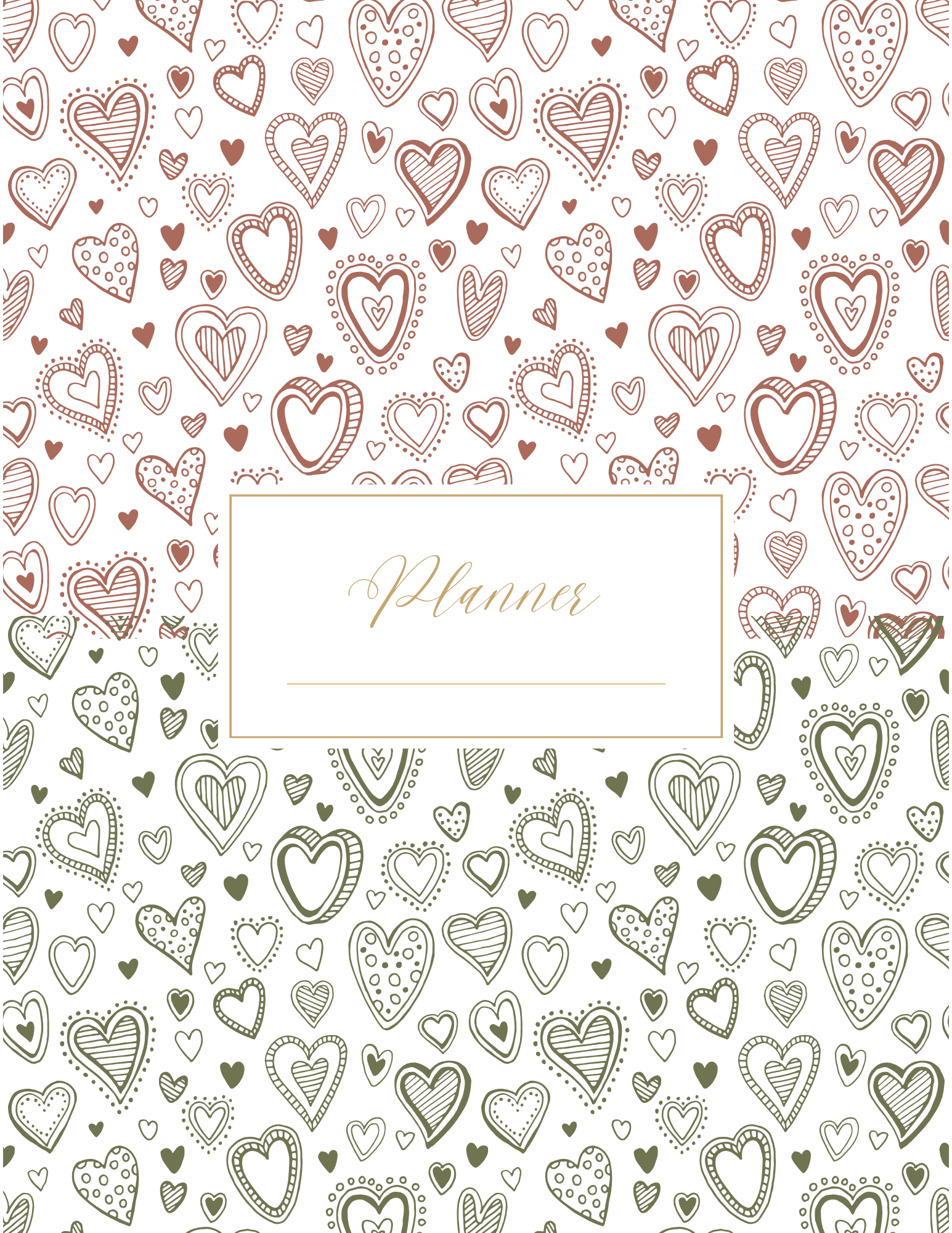 Doodle Hearts Printable Planner PDF - Fun & Cute Daily Planning Pages | Instant Download