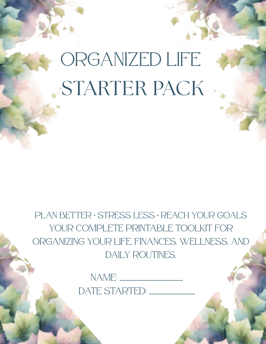 FREE Organized Starter Pack - 70-Page Printable Planner Collection | Instant Download PDF