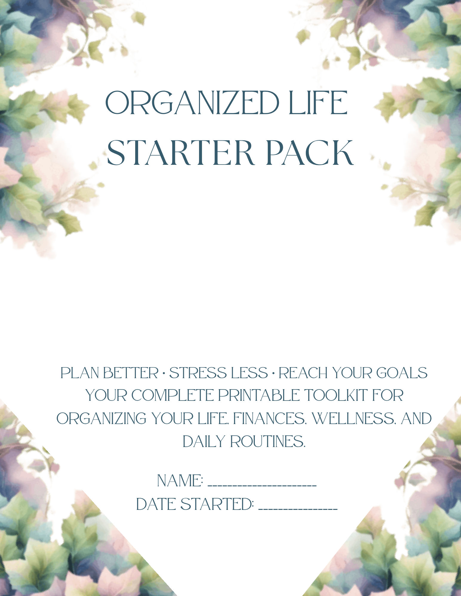FREE Organized Starter Pack - 70-Page Printable Planner Collection | Instant Download PDF