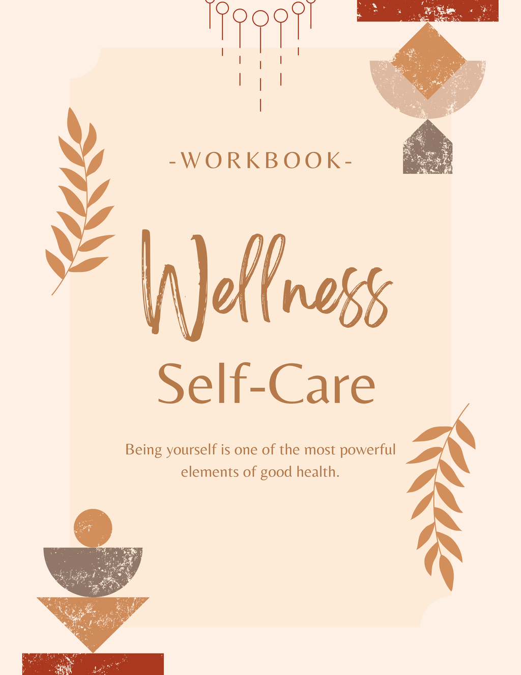 Wellness & Self Care Printable Workbook - Daily Self Care Tracker | Instant Download PDF