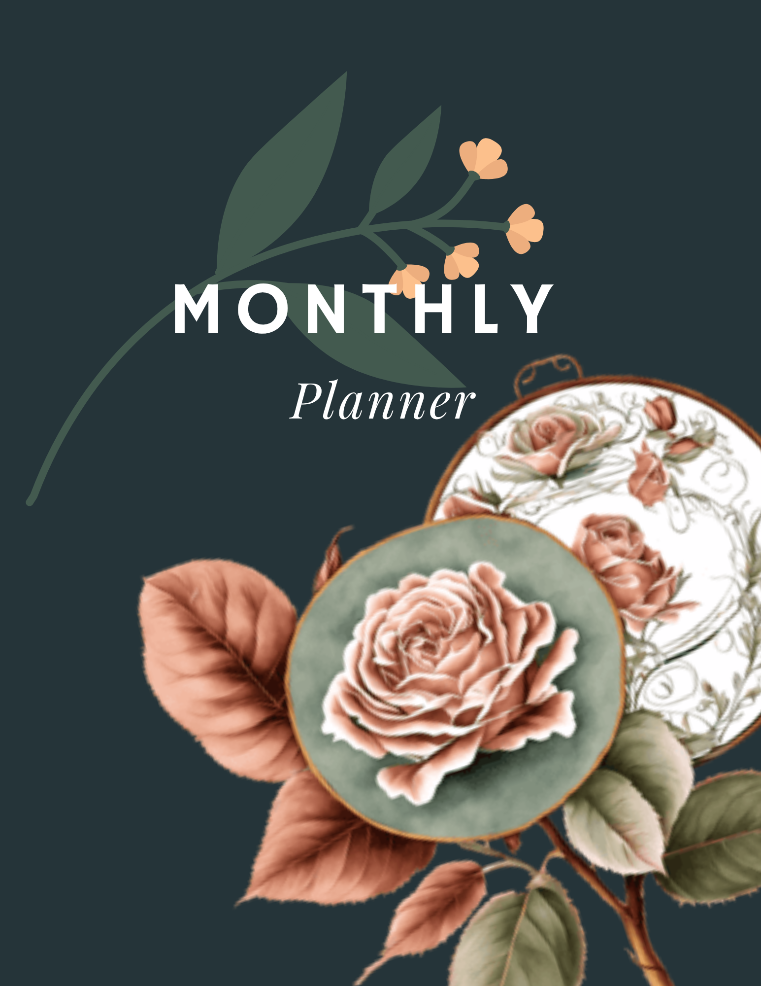 Flower Monthly Planner PDF - Budget Tracker, Calendar & Shopping Pages | Instant Download