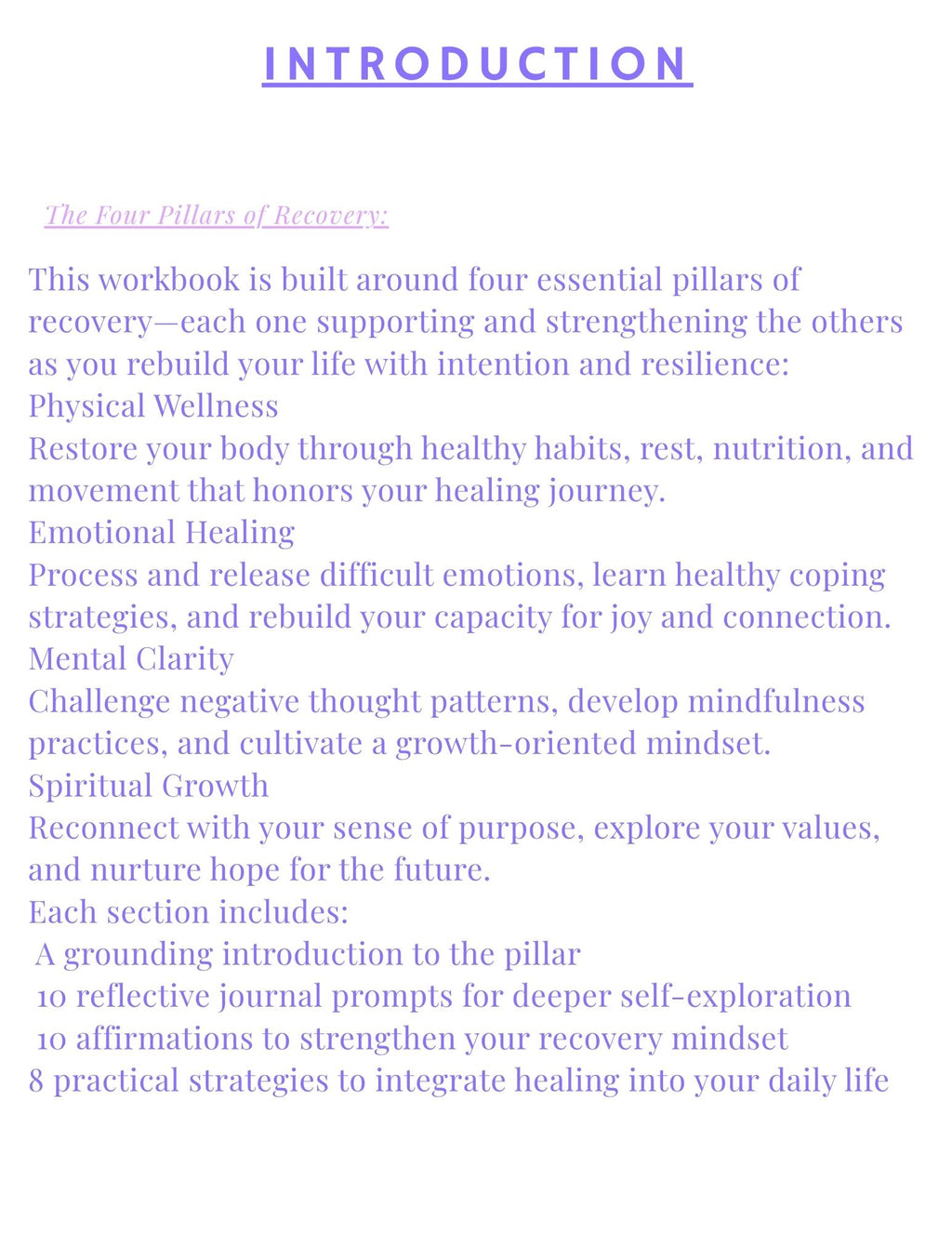 Recovery Workbook - Journal Prompts, Affirmations & Practical Strategies | Instant Download PDF