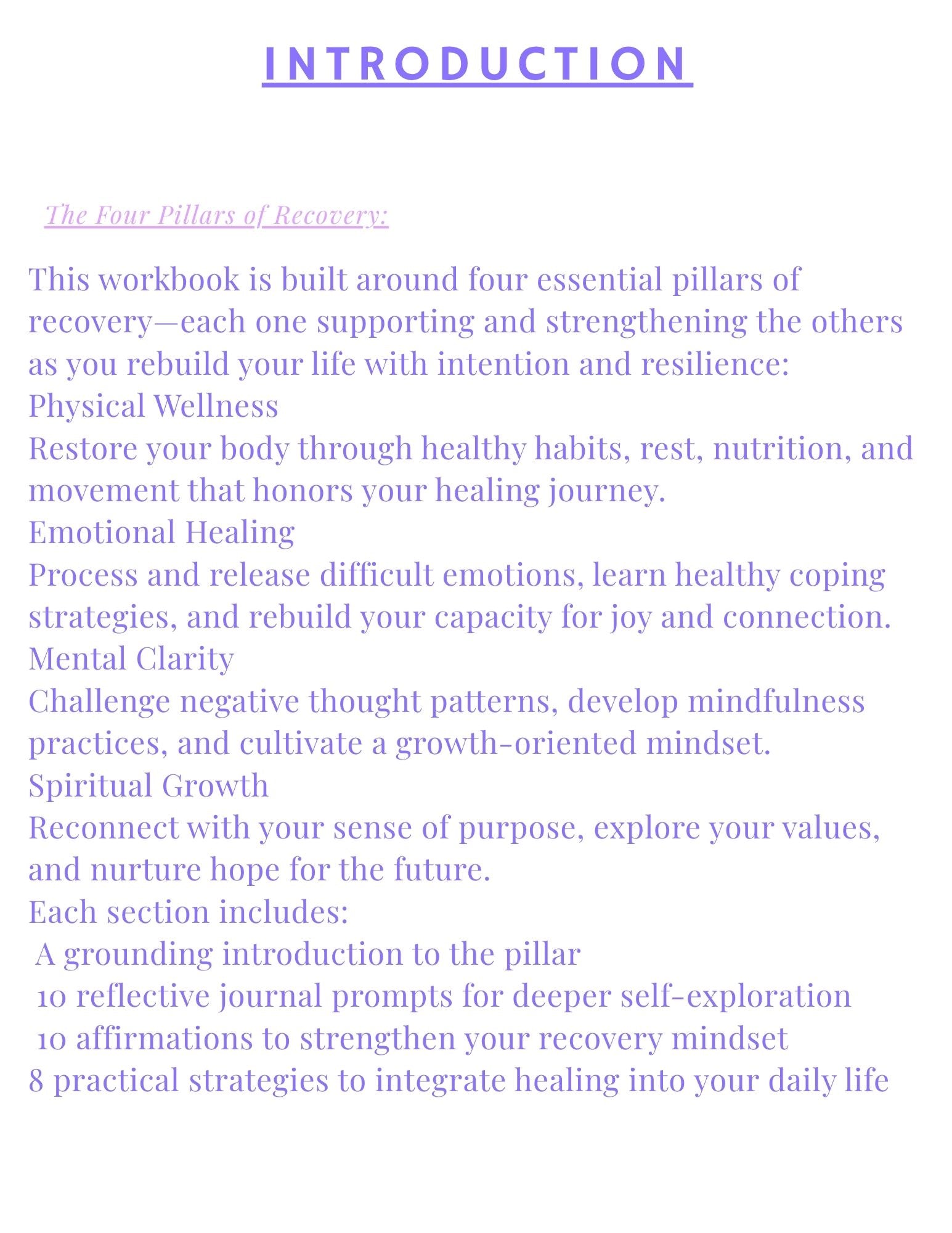 Recovery Workbook - Journal Prompts, Affirmations & Practical Strategies | Instant Download PDF
