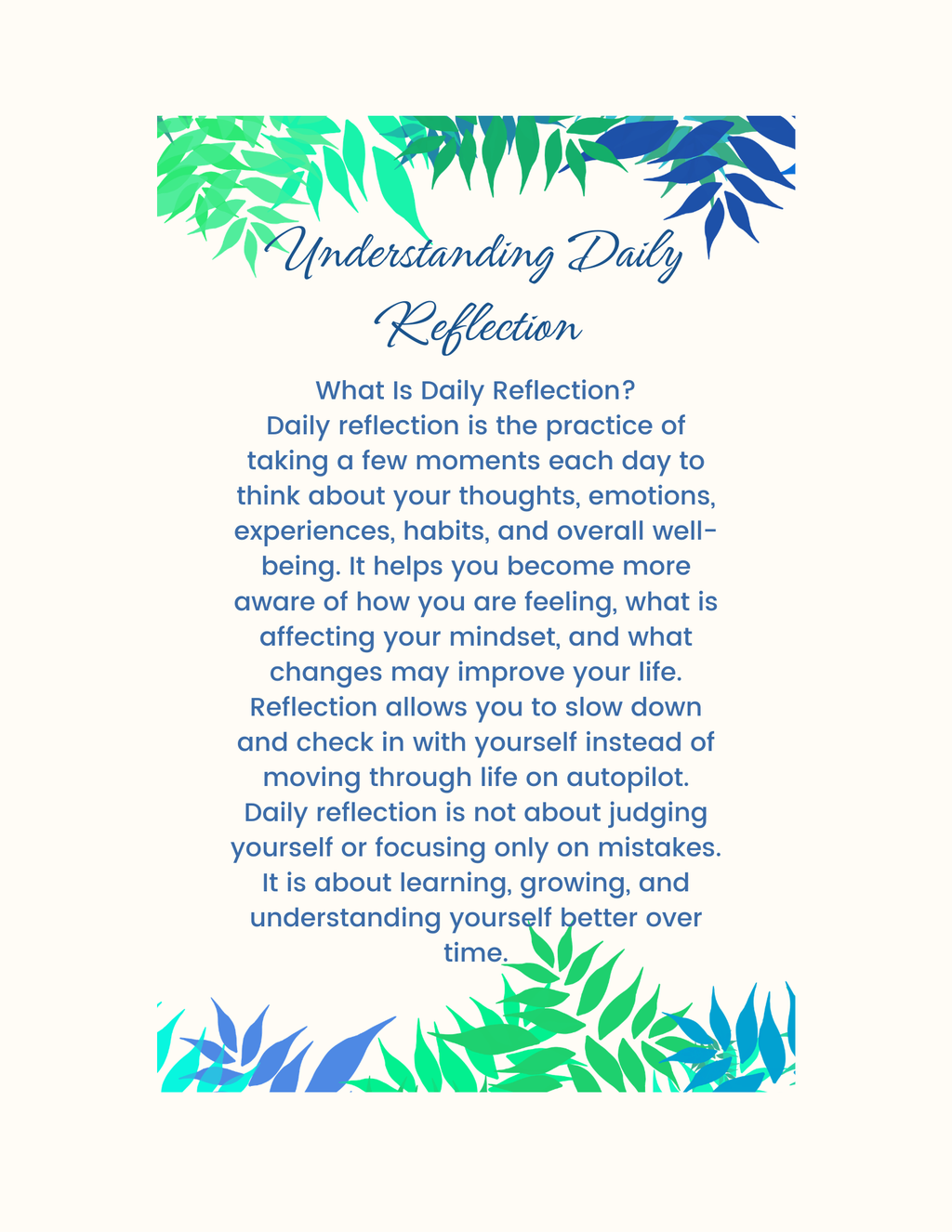 Reflect, Reset & Relax - Daily & Weekly Reflection Worksheets with Affirmations | Instant Download