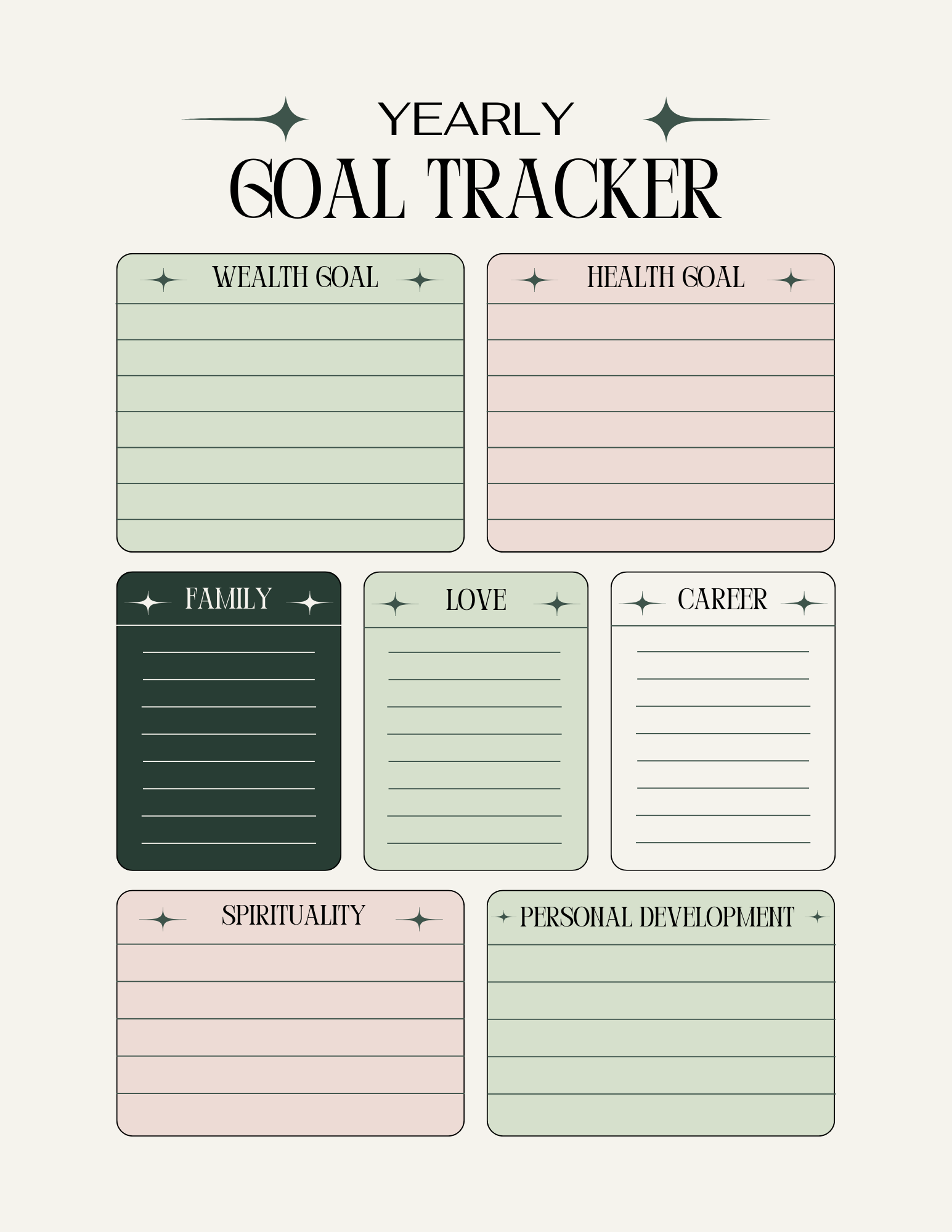 Printable Monthly Planner PDF - Goal Setting, Budget & Calendar Pages | Instant Download