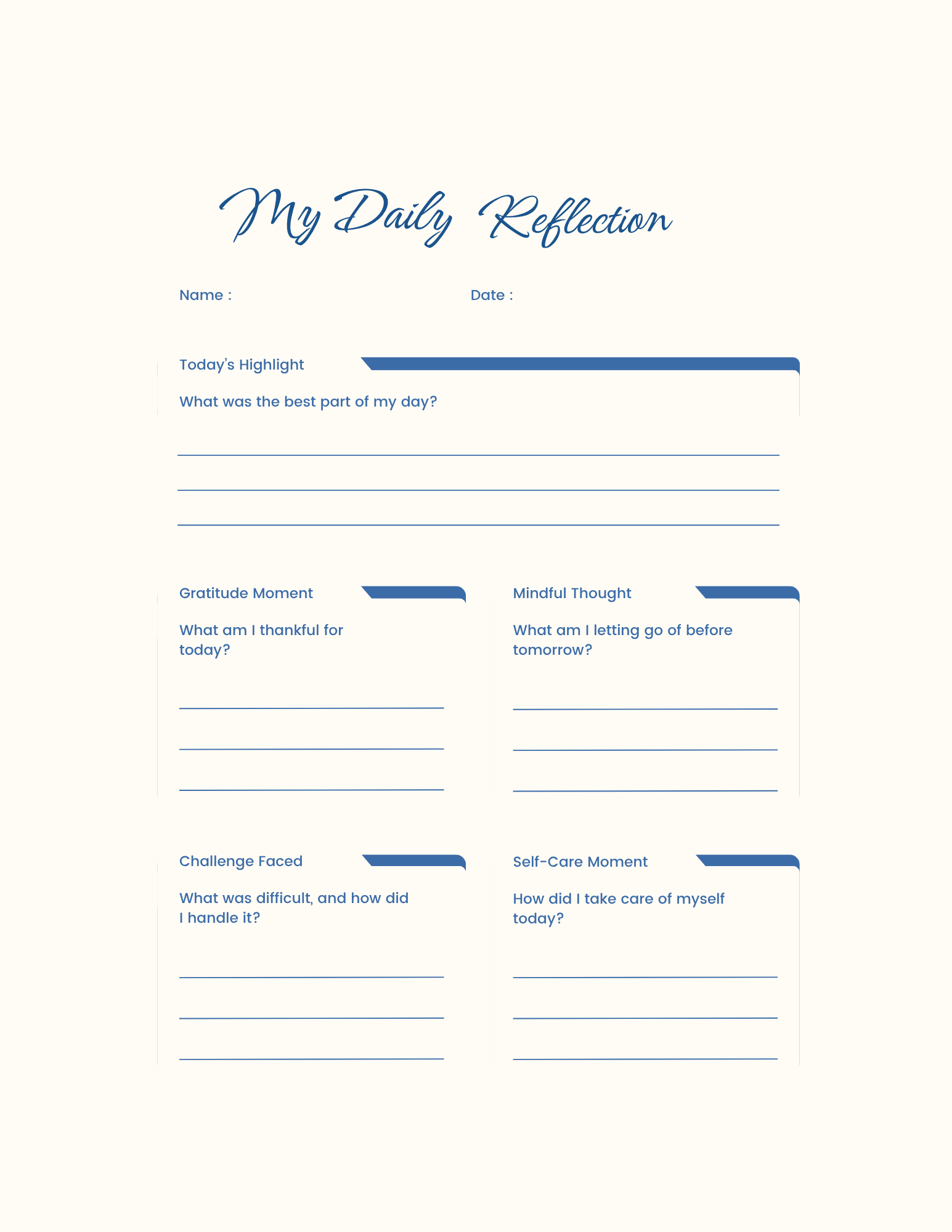 Reflect, Reset & Relax - Daily & Weekly Reflection Worksheets with Affirmations | Instant Download