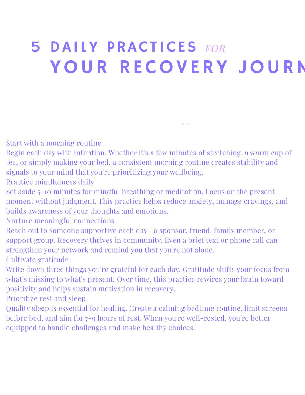Recovery Workbook - Journal Prompts, Affirmations & Practical Strategies | Instant Download PDF