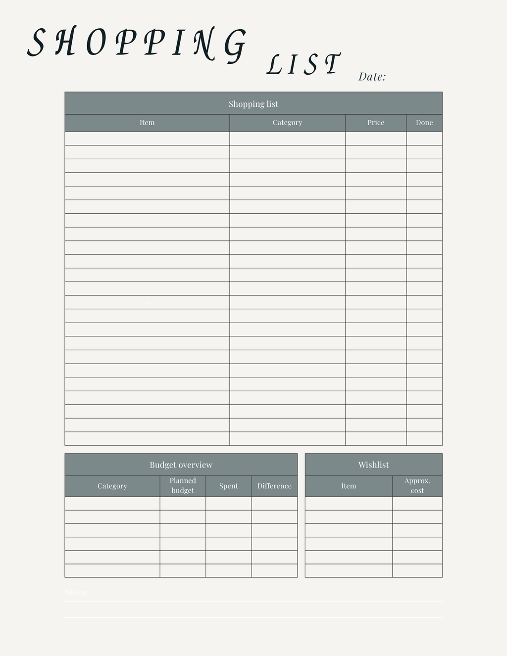 Flower Monthly Planner PDF - Budget Tracker, Calendar & Shopping Pages | Instant Download
