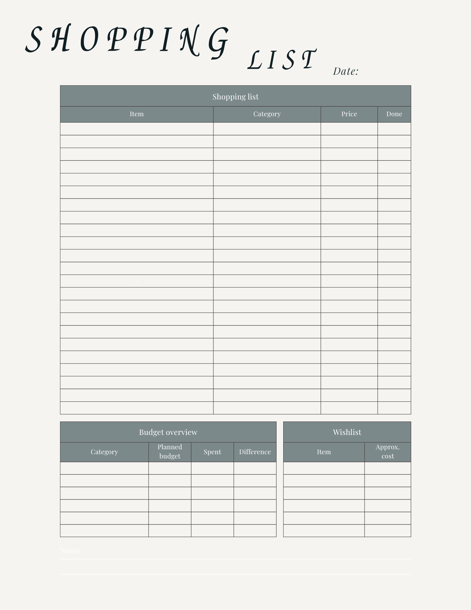 Flower Monthly Planner PDF - Budget Tracker, Calendar & Shopping Pages | Instant Download