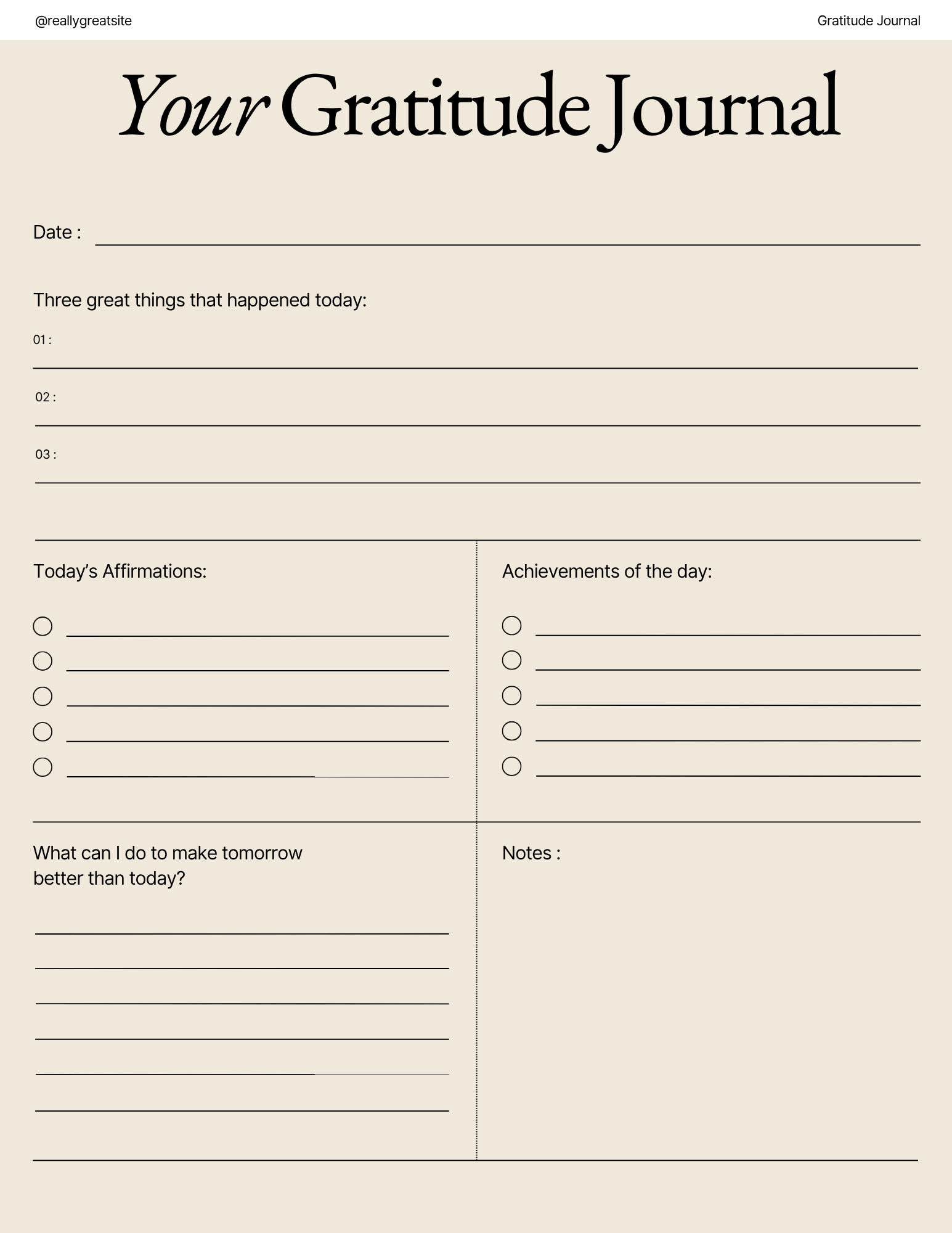 Self Reflection Journal