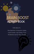 Brain Boost Activity Book - Coloring, Word Search, Crossword & Mazes | Instant Download PDF