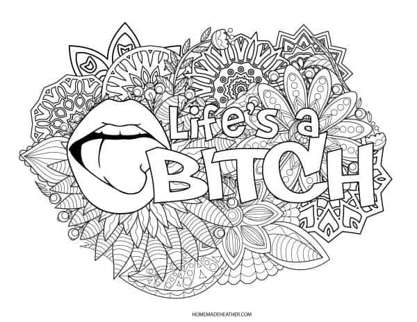 Adult Swear Word Coloring Book - Funny Stress Relief Coloring Pages | Instant Download PDF